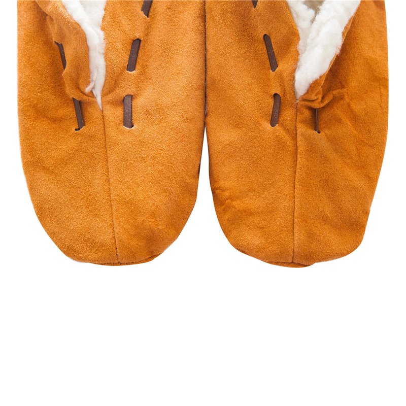 Botosi imblaniti din piele intoarsa - Maro, Unisex