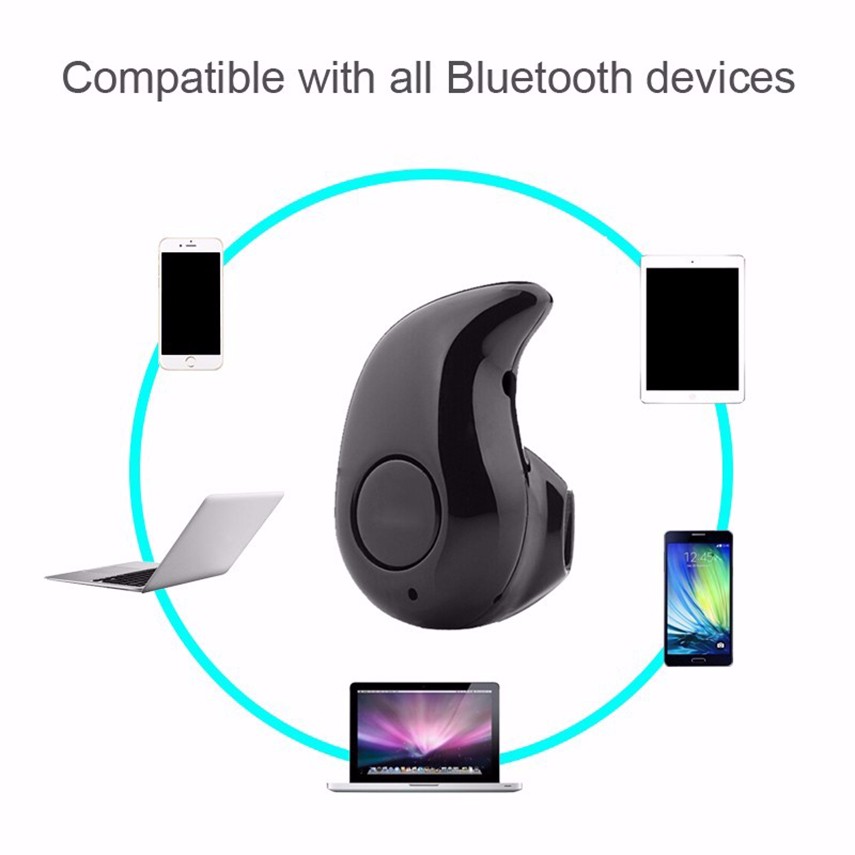 Mini casca Bluetooth 4.1, design picatura - Negru