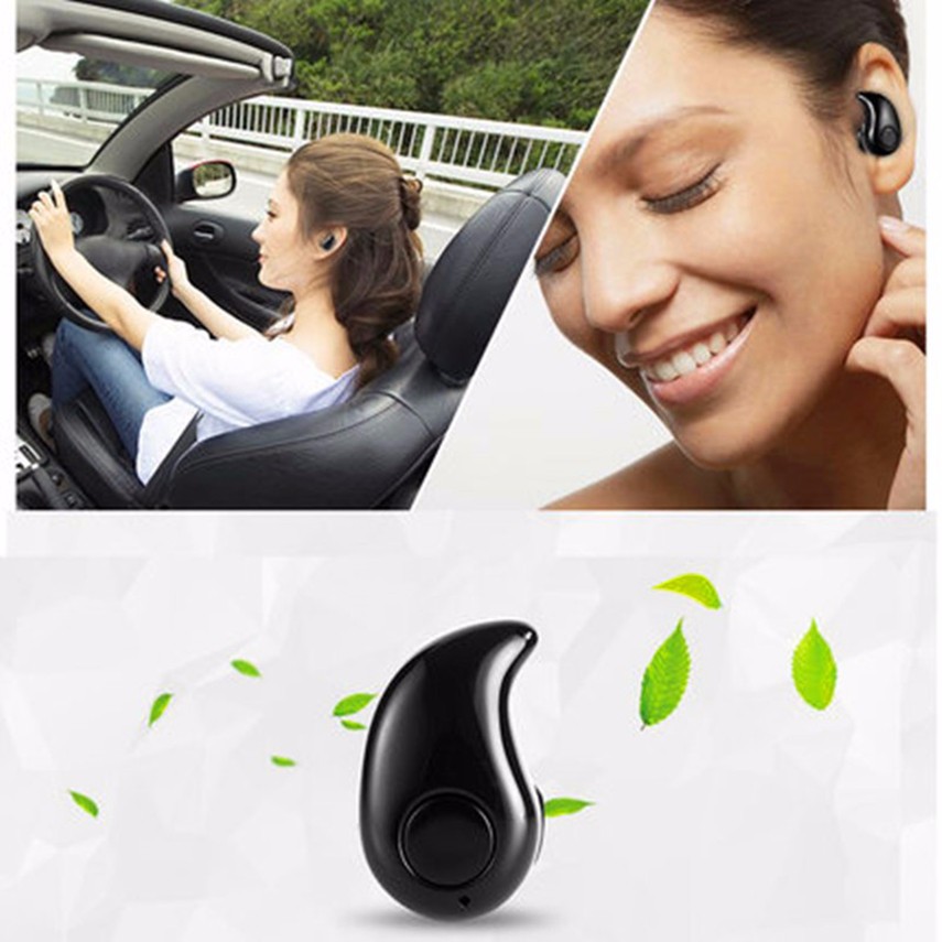 Mini casca Bluetooth 4.1, design picatura - Negru