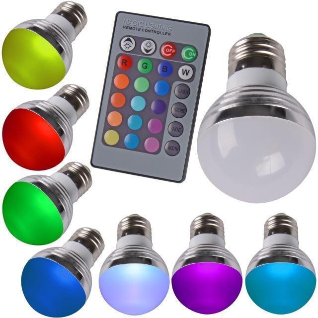 Bec multicolor cu 12 leduri si telecomanda