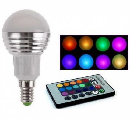 Bec multicolor cu 12 leduri si telecomanda