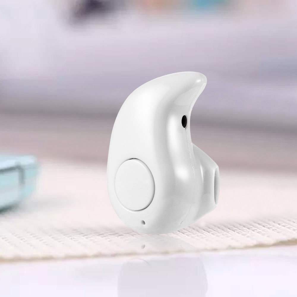 Mini casca Handsfree Bluetooth, design picatura - ALB
