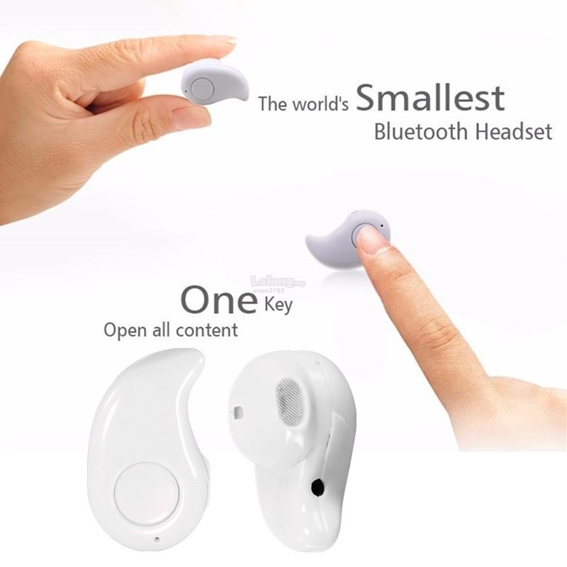 Mini casca Handsfree Bluetooth, design picatura - ALB