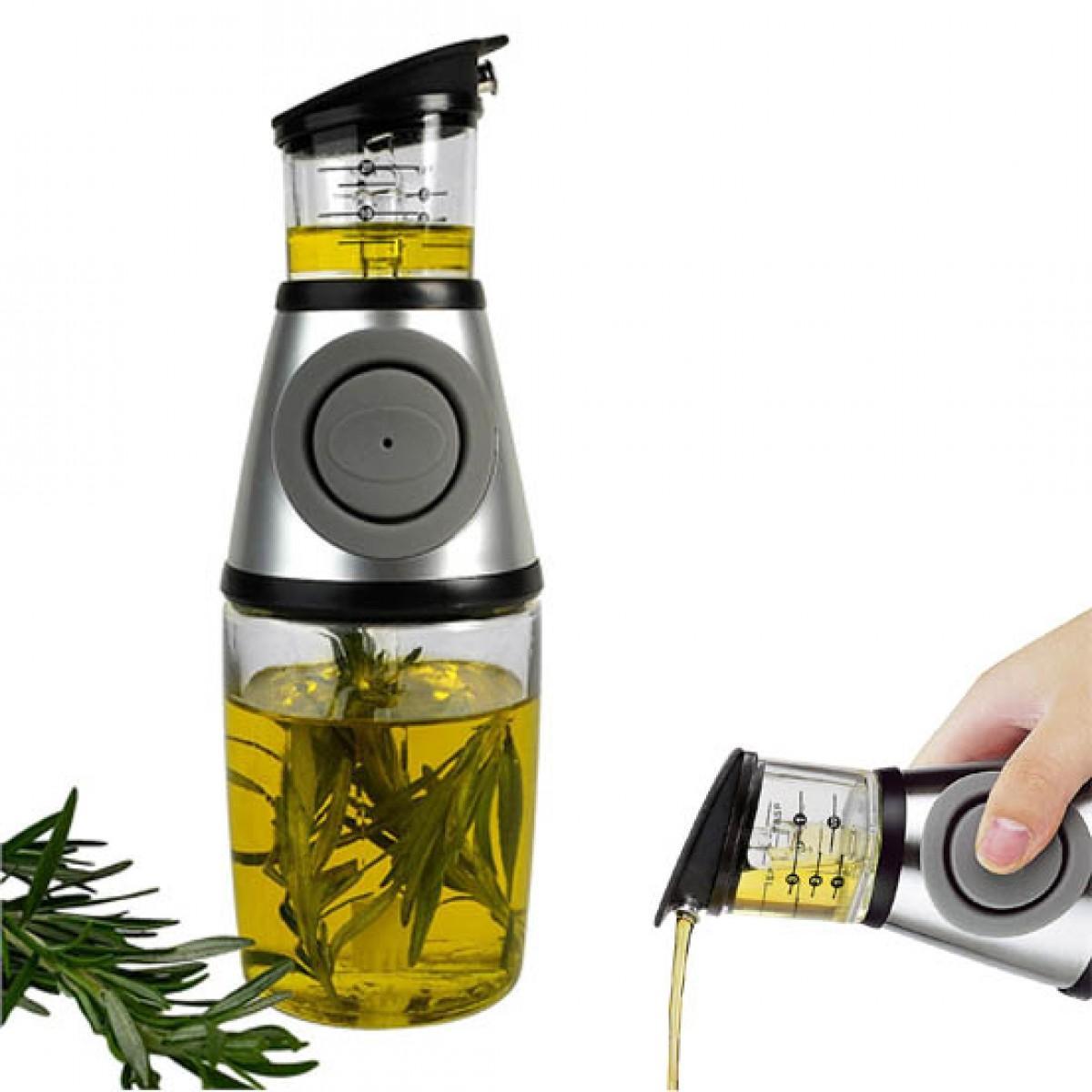 Dispenser din sticla pentru ulei si otet. Oliviera usor de utilizat.