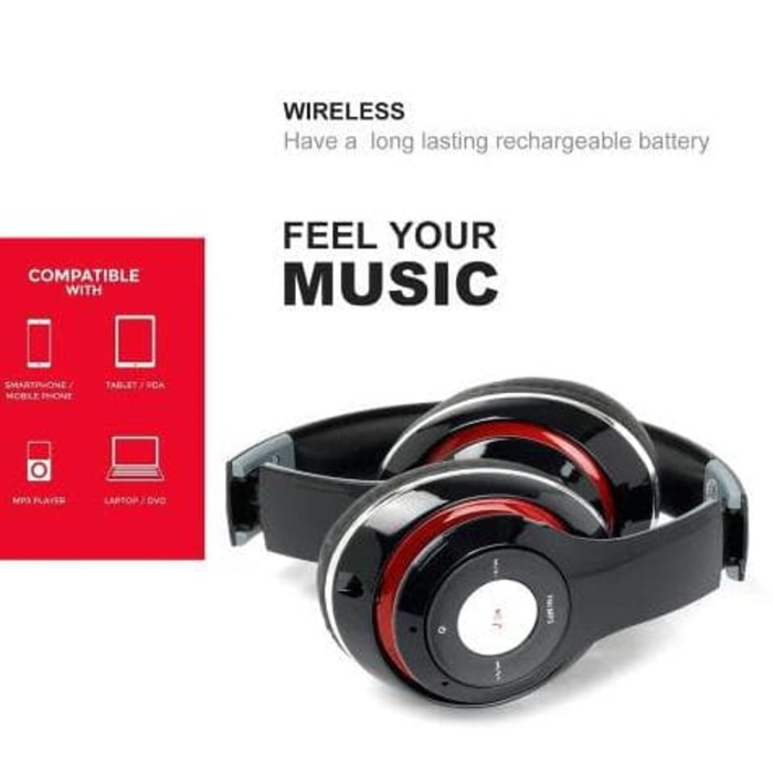 Casti Stereo Bluetooth TM 010S, Wireless, Microfon, FM, TF card reader