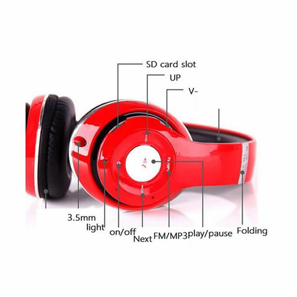 Casti Stereo Bluetooth TM 010S, Wireless, Microfon, FM, TF card reader