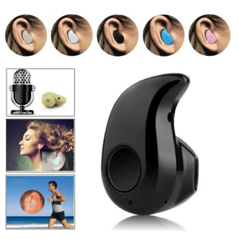 Mini casca Bluetooth 4.1 - distanta 10 M, design picatura - Negru