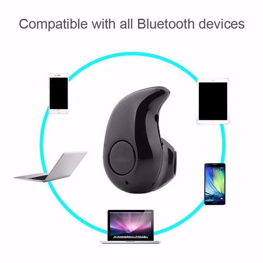 Mini casca Bluetooth 4.1 - distanta 10 M, design picatura - Negru