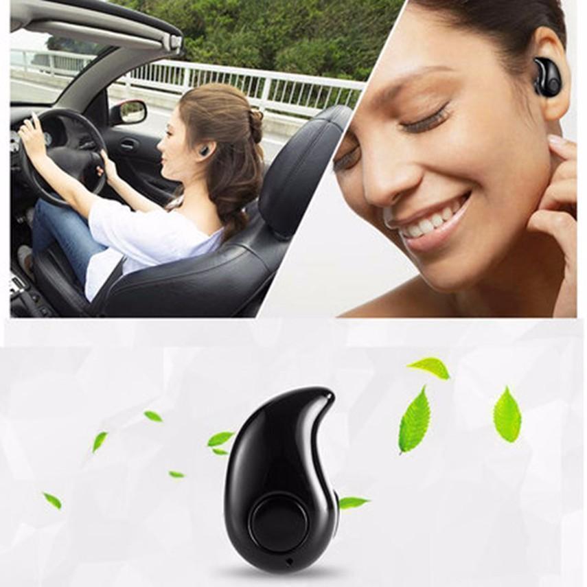 Mini casca Bluetooth 4.1 - distanta 10 M, design picatura - Negru
