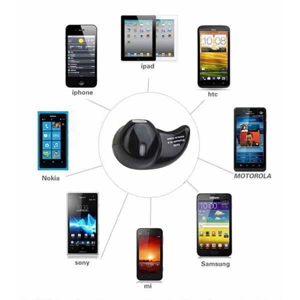 Mini casca Bluetooth 4.1 - distanta 10 M, design picatura - Negru