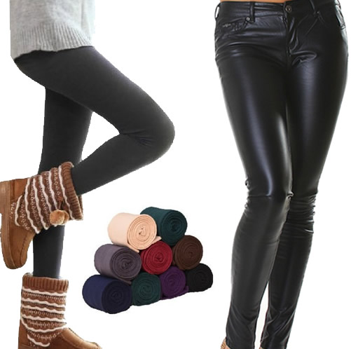 Ideali pentru sezonul rece: Colanti vatuiti fara cusatura + Colanti vatuiti imitatie piele