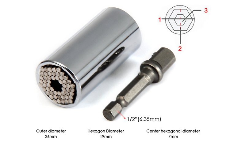 Cheie tubulara universala + adaptor power tool