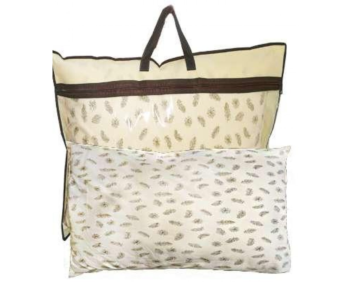 Set 2 perne din puf de gasca cu invelis din bumbac 50 x 70 cm