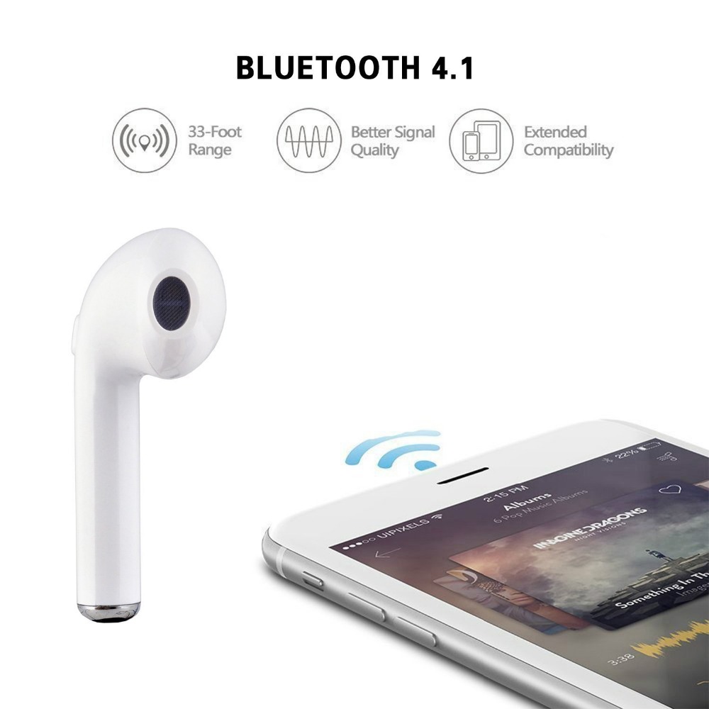 Mini Casca Bluetooth i7 cu design minimalist