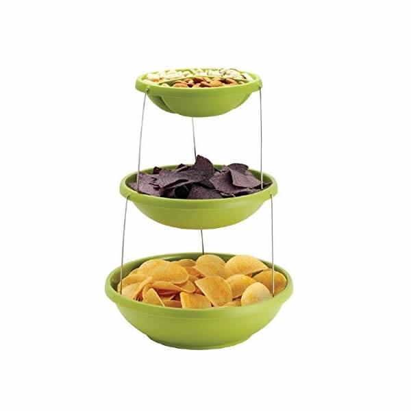 Etajera pliabila cu 3 boluri pentru fructe