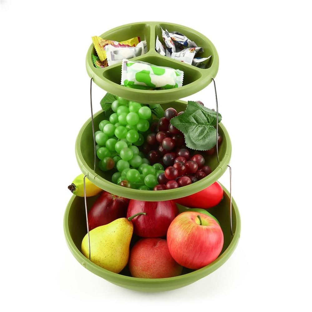 Etajera pliabila cu 3 boluri pentru fructe
