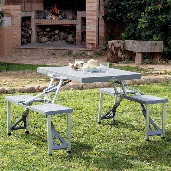 Masa pliabila picnic tip geamantan - Model aluminiu