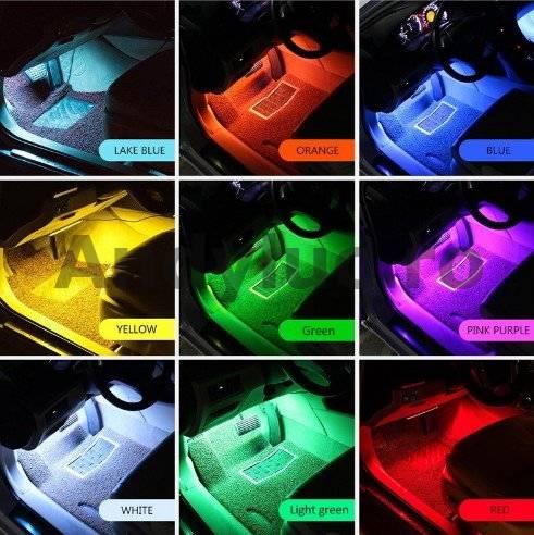 Lumini ambientale auto Kit interior LED RGB cu telecomanda