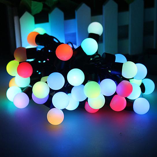 Instalatie multicolora 40 LED, 6 metri, globulete bulbi cherry