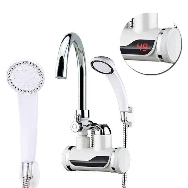 Robinet electric instant apa calda cu furtun - montare pe perete