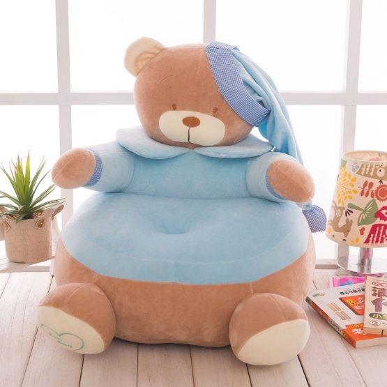 Fotoliu din plus ursuletul Teddy - albastru, roz, galben