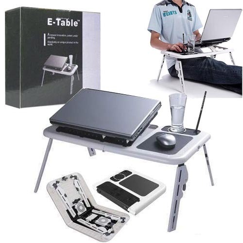 Masa laptop E-Table cu 2 ventilatoare si picioare reglabile