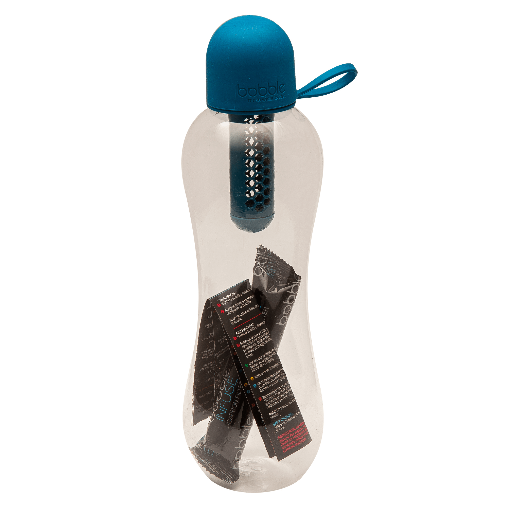Sticla cu infuzor fructe si filtru de carbon Bobble 590 ml