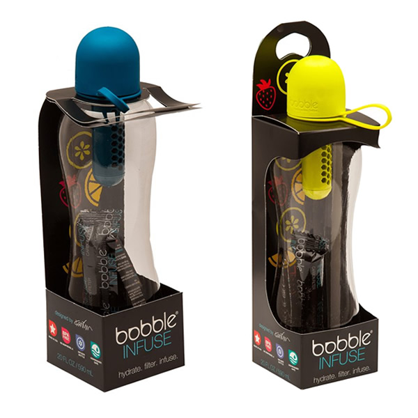 Sticla cu infuzor fructe si filtru de carbon Bobble 590 ml