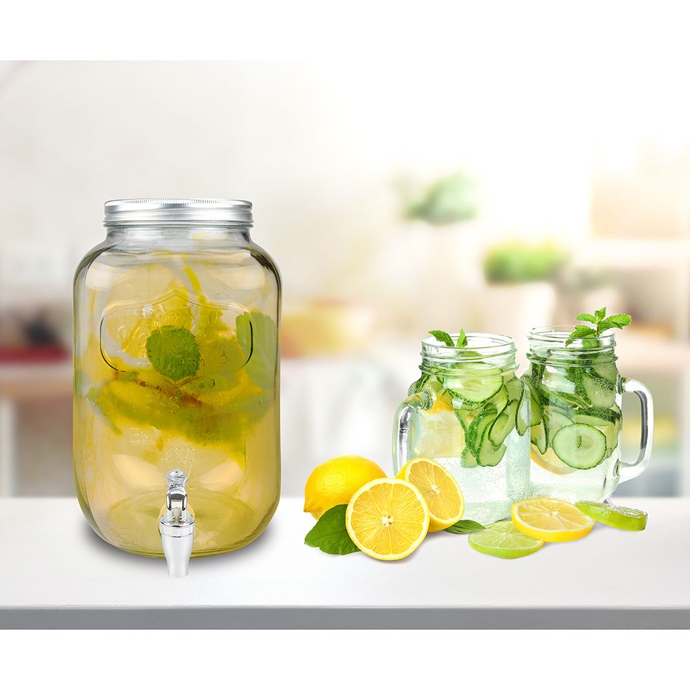 Dispenser pentru limonada din sticla cu robinet 4L