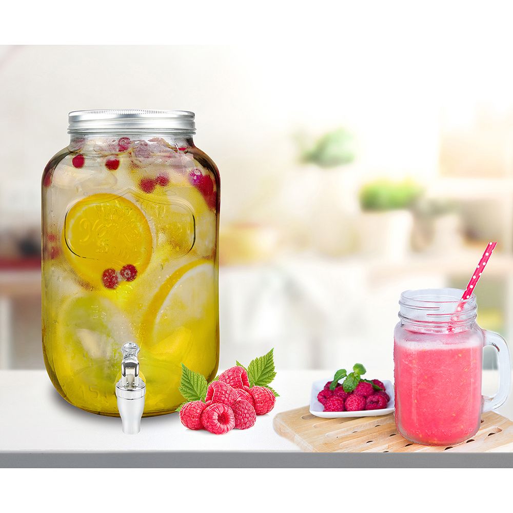 Dispenser pentru limonada din sticla cu robinet 4L