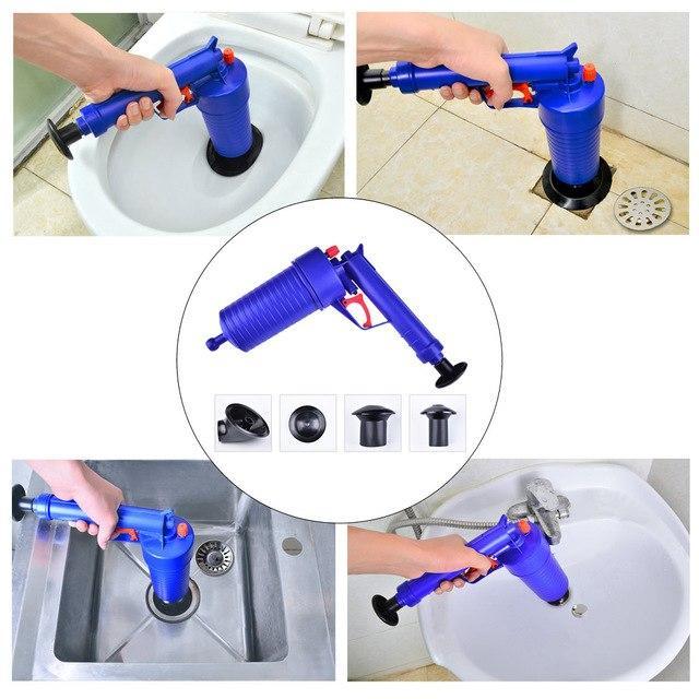Pistol cu aer comprimat pentru desfundat scurgerile