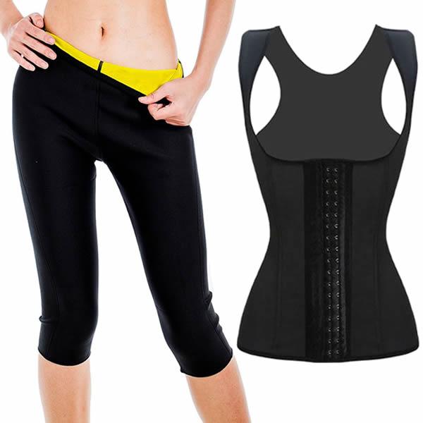 Corset modelator talie de viespe + Pantaloni de slabit din neopren