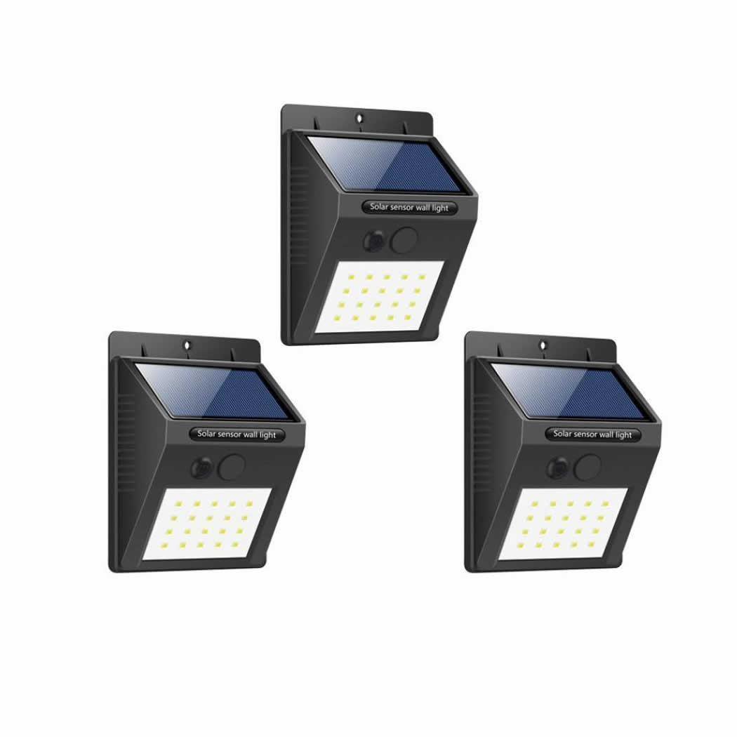 Set 3 x Lampa solara de perete cu senzor miscare 20 LED