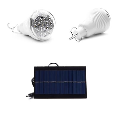 Bec economic cu 20 led SMD + mini panou solar de 6V