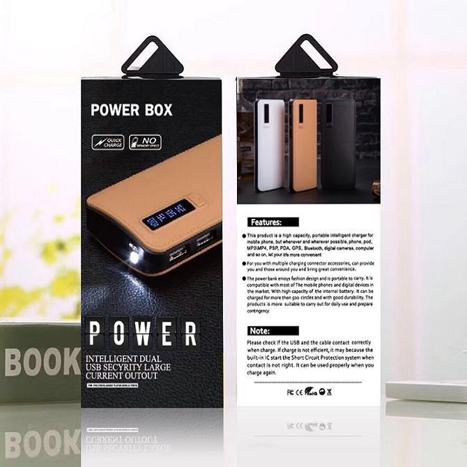 Baterie Externa Smart Power Bank 10000 mAh, 3 x USB Design Piele