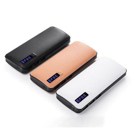 Baterie Externa Smart Power Bank 10000 mAh, 3 x USB Design Piele