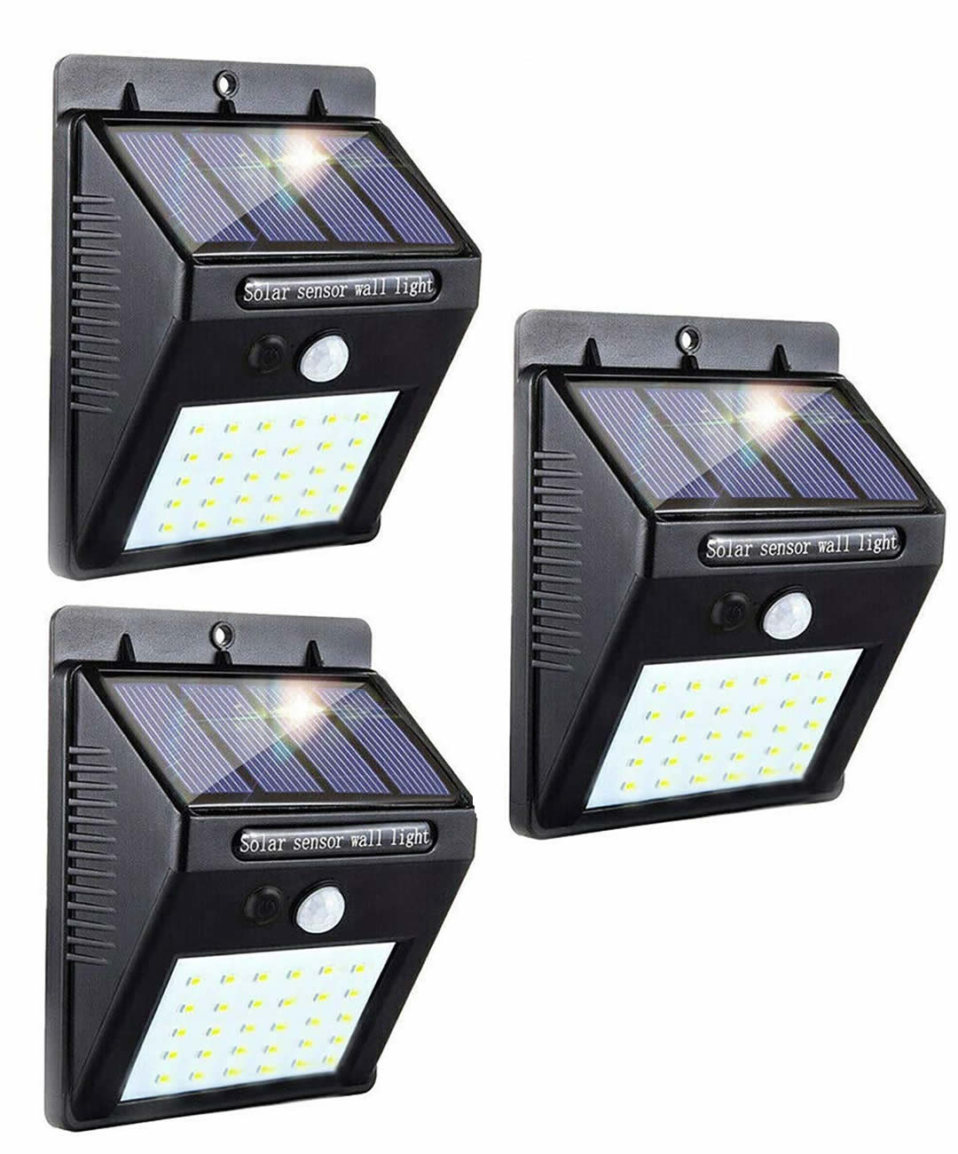 Set 3 x Lampa solara de perete cu senzor miscare 30 LED
