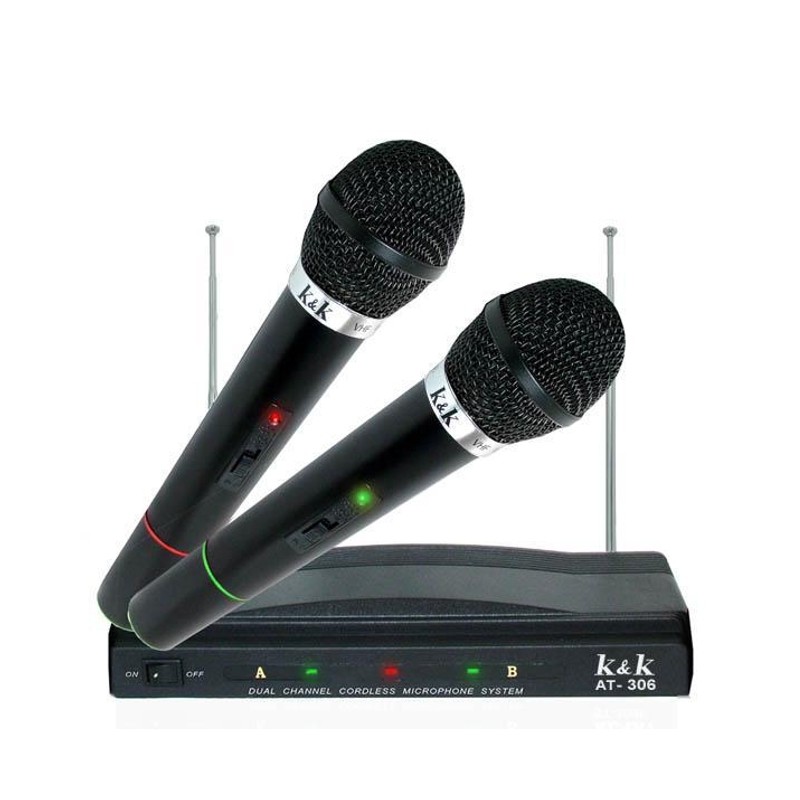 Set 2 microfoane wireless cu receiver AT-306