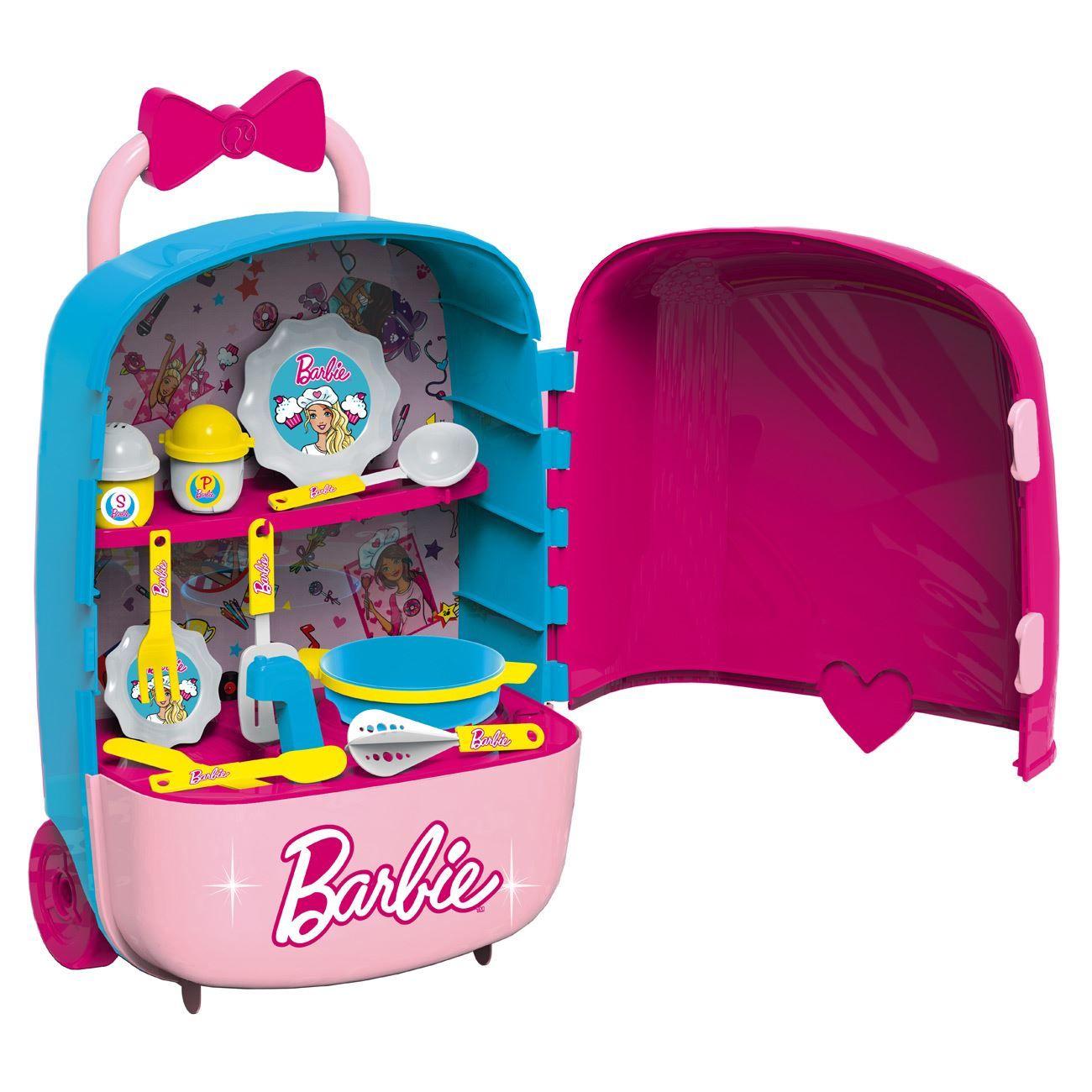 Bucatarie Barbie in forma de valiza troler 2 in 1