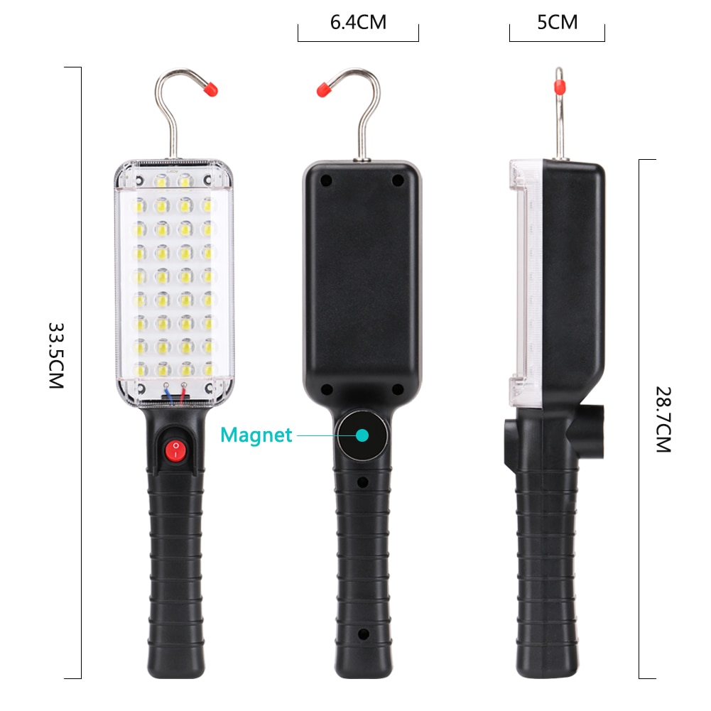 Lampa de lucru 34 LED, acumulator, magnet si carlig de agatare