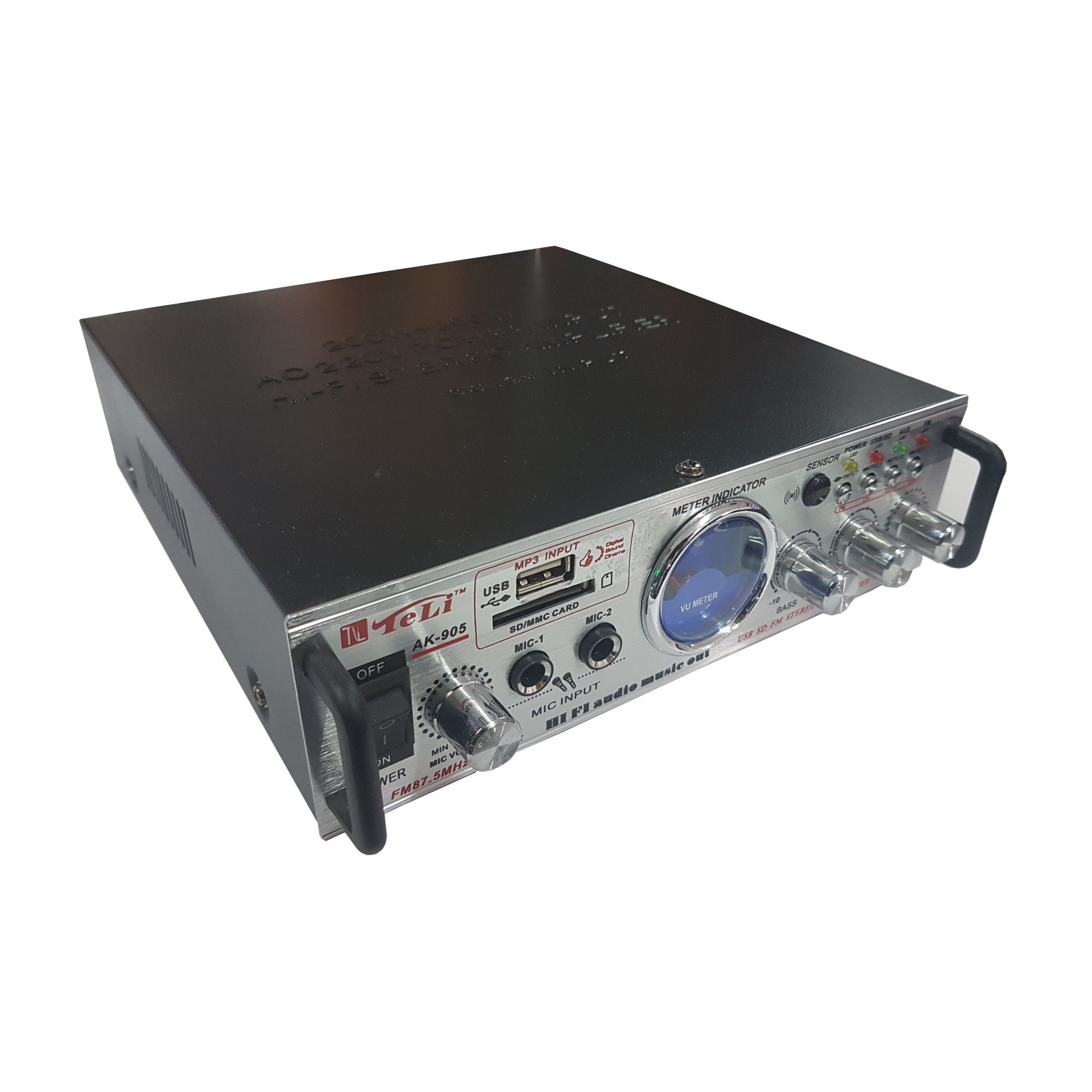 Amplificator profesional tip statie Teli AK-905, 2 x 30 W, USB, SD Card, telecomanda
