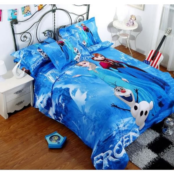 Lenjerie de pat pentru copii cu personaje Disney din bumbac satinat