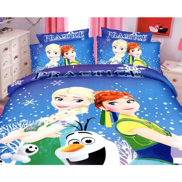 Lenjerie de pat pentru copii cu personaje Disney din bumbac satinat