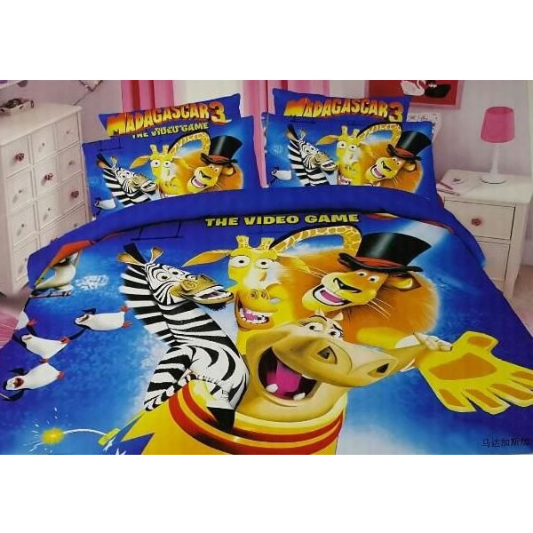 Lenjerie de pat pentru copii cu personaje Disney din bumbac satinat