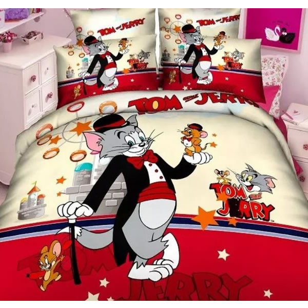 Lenjerie de pat pentru copii cu personaje Disney din bumbac satinat