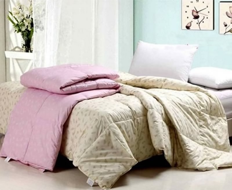 Set 2 pilote din puf de gasca 200 x 230 cm cu invelis din bumbac