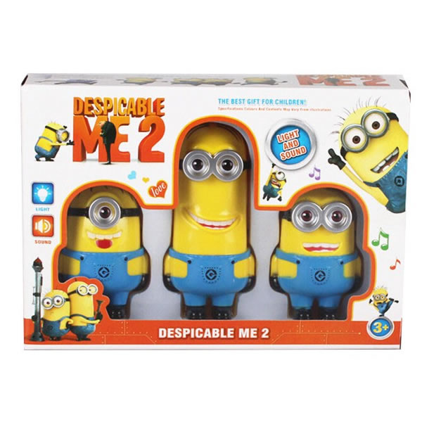 Set 3 figurine Minioni 3D cu lumini si sunete