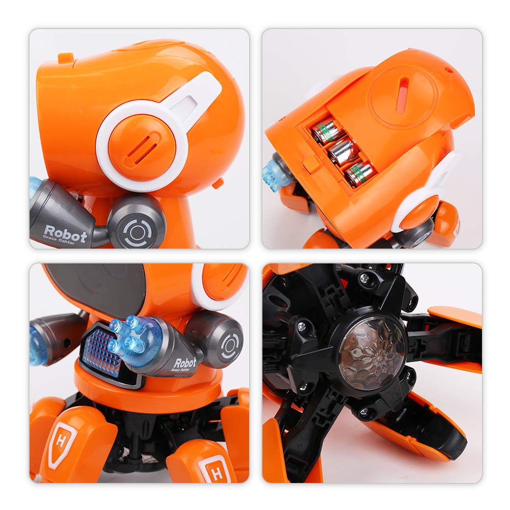 Jucarie Robot AKU interactiv, merge si danseaza, lumini LED, sunete, melodii