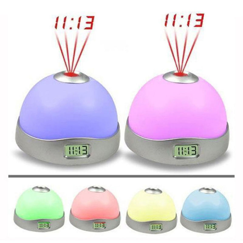 Ceas multicolor cu alarma si proiectie ora cu stele pe tavan