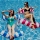 Sezlong gonflabil pentru plaja/apa, 70x120 cm, Roz/Albastru